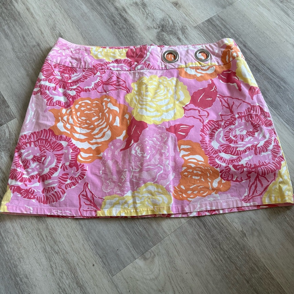 Lily Pulitzer 6 Skorts Winners Circle Pink Yellow Orange Floral